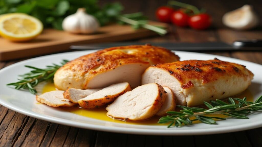 One-pan easy chicken recipe with roasted vegetables in cast iron skillet