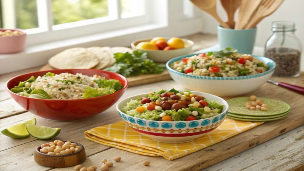 Airtight containers with portioned lunches ready for the week