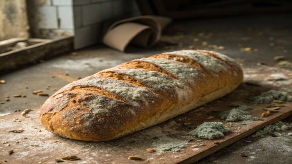 Cheese-filled garbage bread recipe on a baking sheet, golden and delicious