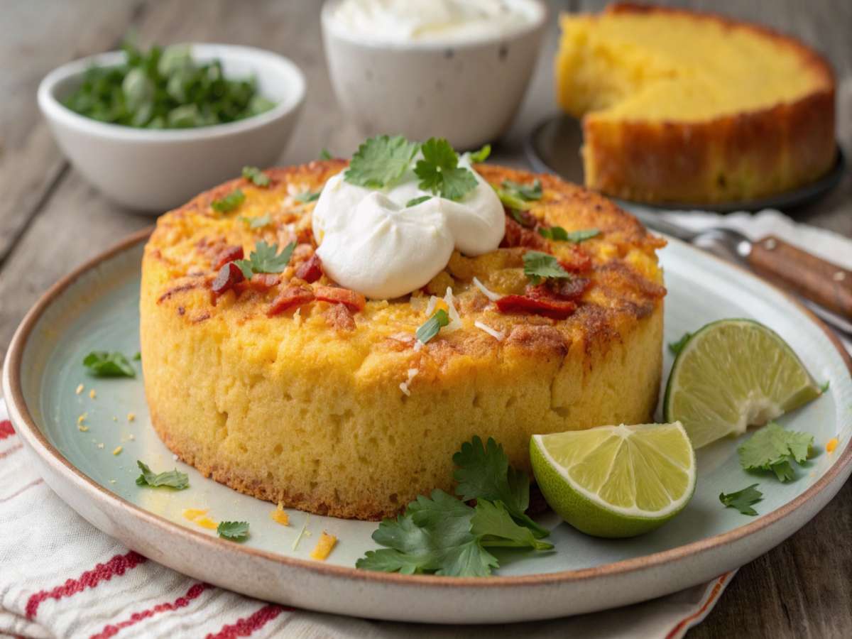 Golden Jiffy Mexican Cornbread with Sour Cream and Lime