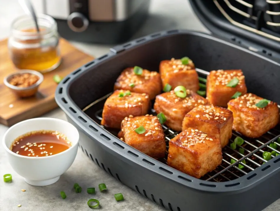 Air Fryer Honey Garlic Salmon Bites