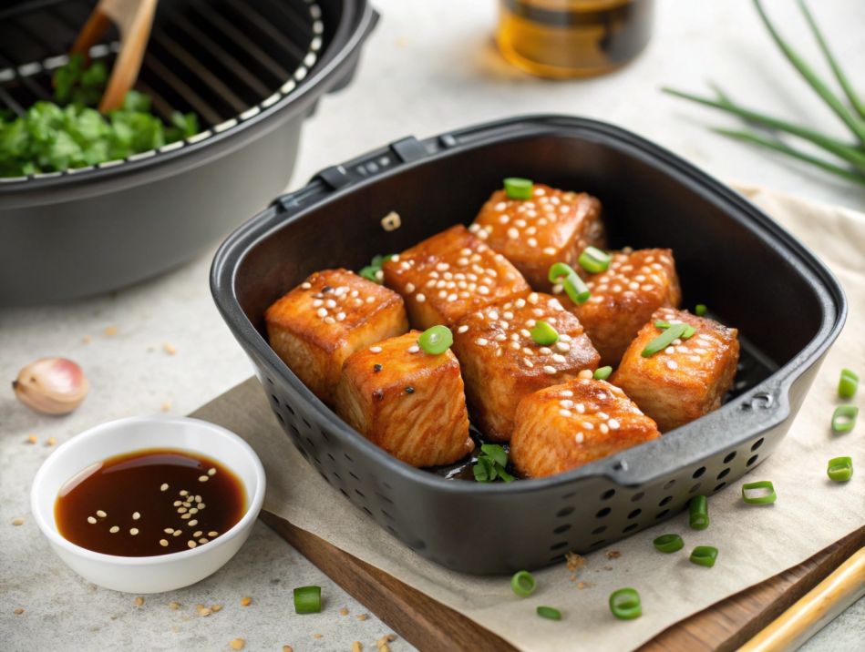 Air Fryer Honey Garlic Salmon Bites