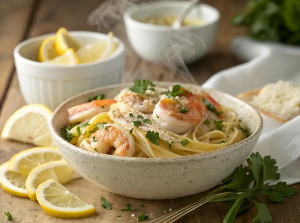 Lemon Garlic Shrimp Pasta